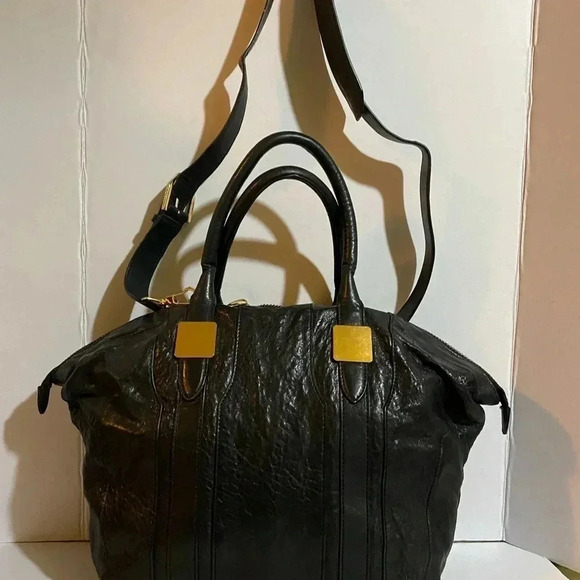 Rachel Zoe black pebbled leather satchel handbag - Picture 6 of 12